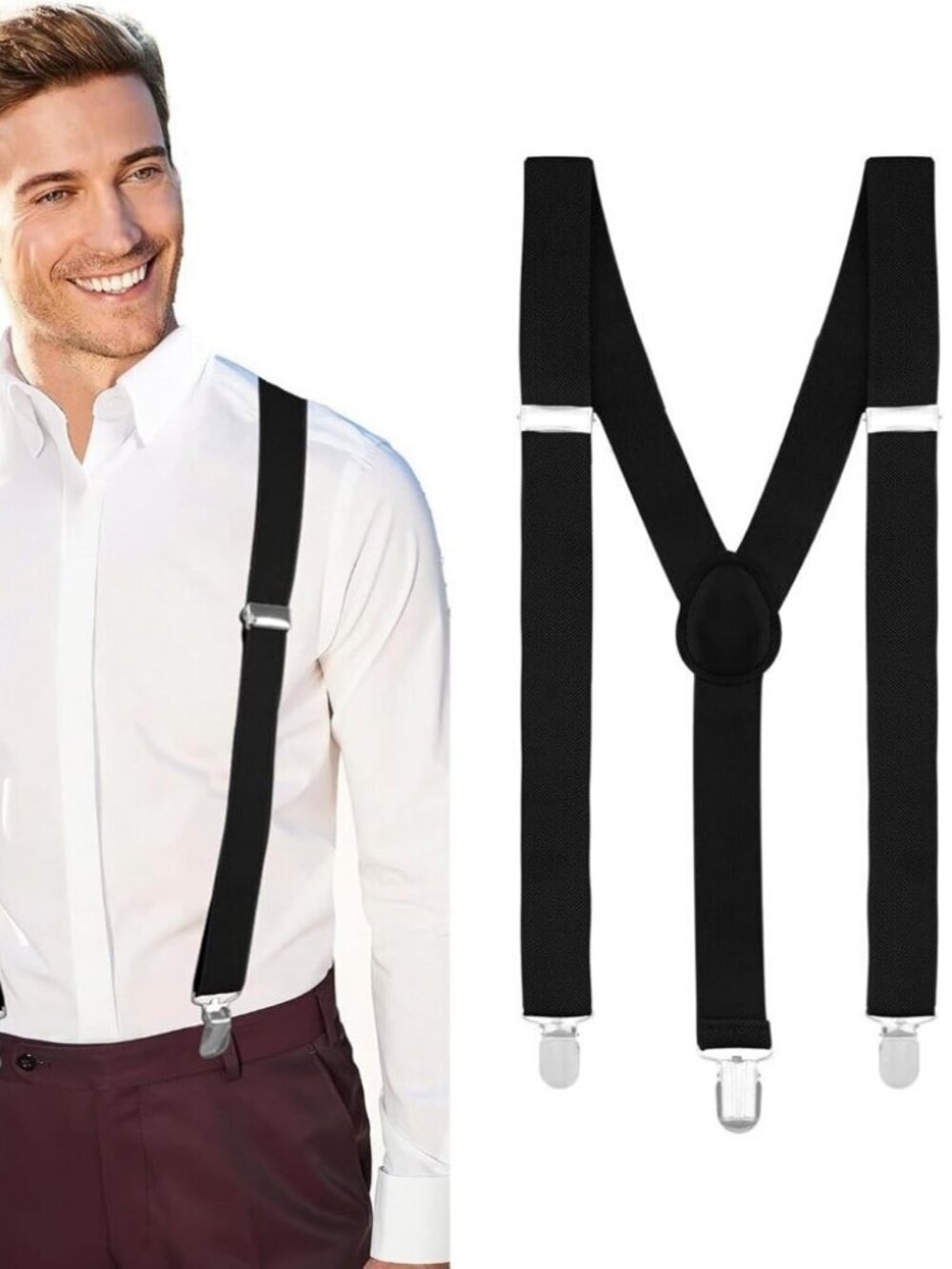 Black Suspenders for Men's Suspenders for Jeans Tuxedo Suit Pants